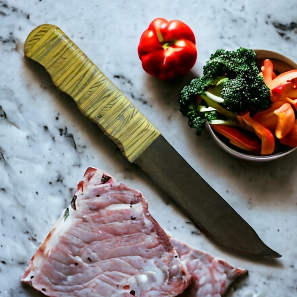 Handcrafted Grey Fox  Original Hardwood Kitchen Butcher Hunting Knive - Picture 2 of 12